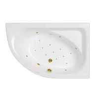 Акриловая ванна Whitecross Aquarella 170x110 R 0109.170110.100.RELAX.GL цвет Белый с гидромассажем форсунки Золото