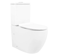 Унитаз компакт Azario Corsa AZ-2062S-G напольный, безободковый, с бачком и сиденьем микролифт, с арматурой GEBERIT, 63х38х83 см, белый