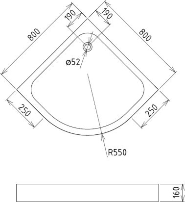 душевой поддон gemy st06t 80×80 см белый