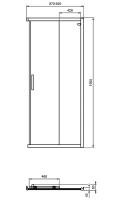 душевая дверь ideal standard connect 2 90 k9261eo профиль хром, стекло прозрачное