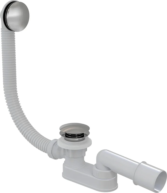 Слив-перелив для ванны AlcaPlast A504CKM 52 мм, клик-клак, хром, с сифоном