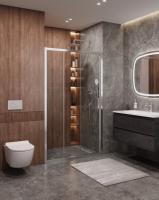 Душевая дверь Cezares Molveno MOLVENO-BF-3-100-C-BORO-IV 100 см, профиль золотой матовый, стекло прозрачное