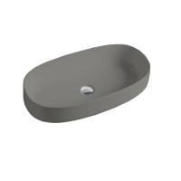 Раковина ArtCeram Cognac Quadro COL005 15 34 накладная, без отв., без перелива, на столешницу, Saniglaze, 68х35хh15 см, grigio oliva
