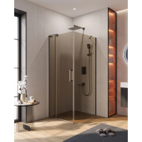 Душевой уголок Cezares Slider SLIDER-AH-1-90-70/80-BR-GM 70-80x89,5 см, профиль оружейная сталь матовый, стекло бронза