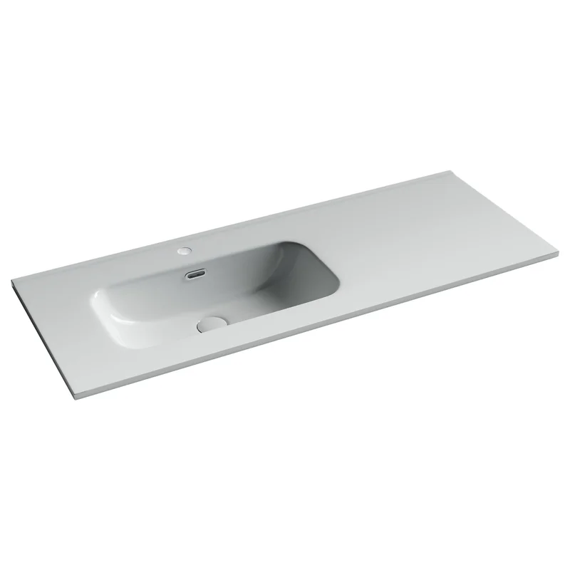 Раковина накладная мебельная Ceramicanova Element прямоугольная 121 см с чашей слева с отверстием под смеситель цвет белый CN7006L