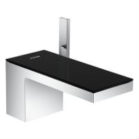 Смеситель Axor MyEdition 47010600 для раковины, с донным клапаном, излив 20 см, хром/черное стекло