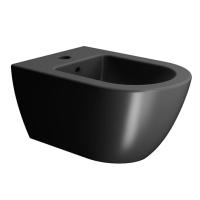 Биде подвесное GSI Pura 8865FR5PCS126 с креплением и донным клапаном, цвет черный матовый
