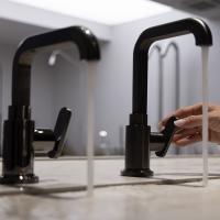 Смеситель для раковины Fima Carlo Frattini Park Lane F1321CS, излив 18.7см., донный клапан click-clack, цвет: брашированый черный хром