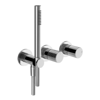Смеситель Gessi Habito Cesello 70438#031 для ванны, встраиваемый, однорычажный, с переключателем на 2 положения, с ручным душем, настенным держателем, цвет хром