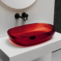 Раковина-чаша Abber Kristall AT2805Rubin 60x40 см, накладная, красный