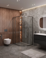 Душевой уголок Cezares Molveno MOLVENO-RH-1-110/90-C-GM-IV 110x90 см, профиль оружейная сталь матовый, стекло прозрачное