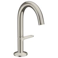 Смеситель для раковины Axor One Sel 140 48010800, на 1 отв., со сливом Push-Open, сталь