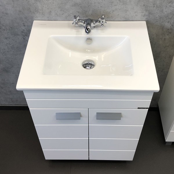тумба с раковиной comforty модена м-60 00-00001642 напольная белая матовая