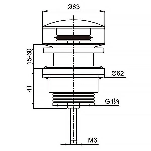 донный клапан для умывальника azario g 1 1/4 az-105-bl черный, блистер