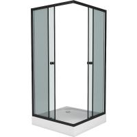 Душевой уголок Niagara Eco 80×80 NG-008-14QT профиль черный, стекло тонированное