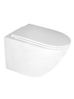 Унитаз Azario Eclat AZ-2381-A подвесной, безободковый, с сиденьем микролифт, слив "Торнадо", 52x36x36 см, белый