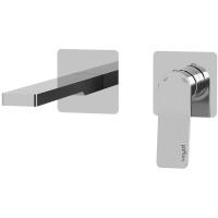 Смеситель Paffoni Tilt TI105CR70 для раковины, без донного клапана, встраиваемый, с внутренней частью, излив 20 см, хром глянцевый