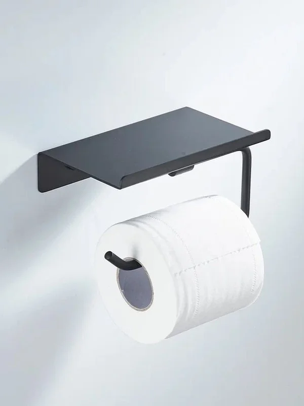 Держатель для туалетной бумаги с полочкой Shevanik SG5705H-1, черный