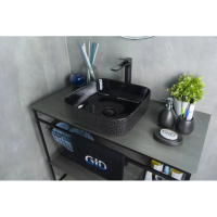 Раковина в ванную накладная CeramaLux 42 см D1305H004 черный