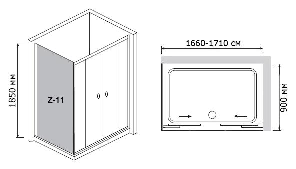 душевой уголок rgw classic cl-43 170x90 чистое стекло
