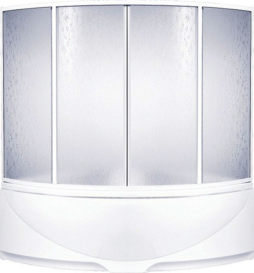 шторка на ванну bas империал, ирис 4 ств., пластик