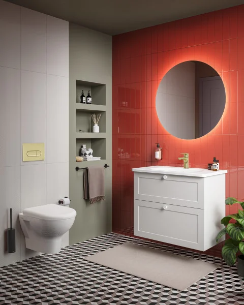 кнопка смыва для инсталляции vitra root round 740-2224 для унитаза, пластик, цвет золото глянец