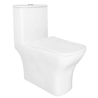 Унитаз моноблок Azario Lodi AZ-8617B напольный, с функцией биде, безободковый, горизонтальный слив, с сиденьем микролифт, 35х66.5х75 см, белый