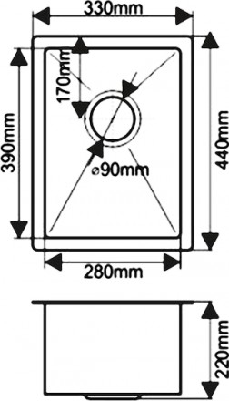 кухонная мойка melana h3344 сатин