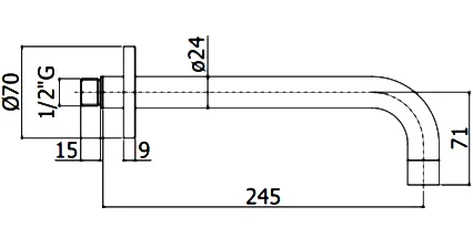 излив paffoni light zboc141no для ванны, матовый черный