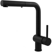 Смеситель Paffoni Light LIG285NO-MET для кухни, выдвижной излив, душ, черный матовый