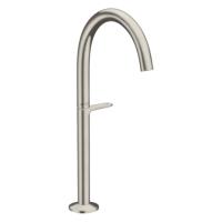 Смеситель для раковины Axor One Sel 260 48030800, на 1 отв., высокий, со сливом Push-Open, сталь