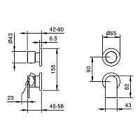смеситель для душа fantini mare 51 02 v081b
