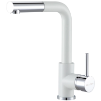 Смеситель для кухни Paulmark Kassel Ka214311-431 Белый матовый Хром