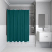 Штора IDDIS P04PE18i11 для ванной 200x180 см темно-зеленый PE
