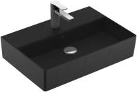 Раковины Villeroy & Boch Memento 2.0 4A226LR7 подвесная, 60x42xh13,5см, Pure Black, с CeramicPlus
