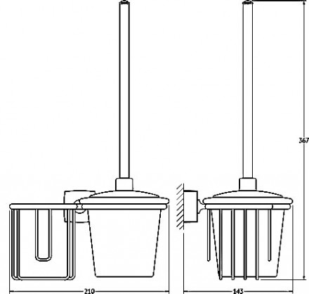 Ёршик для унитаза FBS Esperado ESP 058 с держателем освежителя воздуха