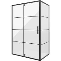 Душевой уголок Niagara Nova 120×80 NG-0220-08 профиль черный, стекло прозрачное