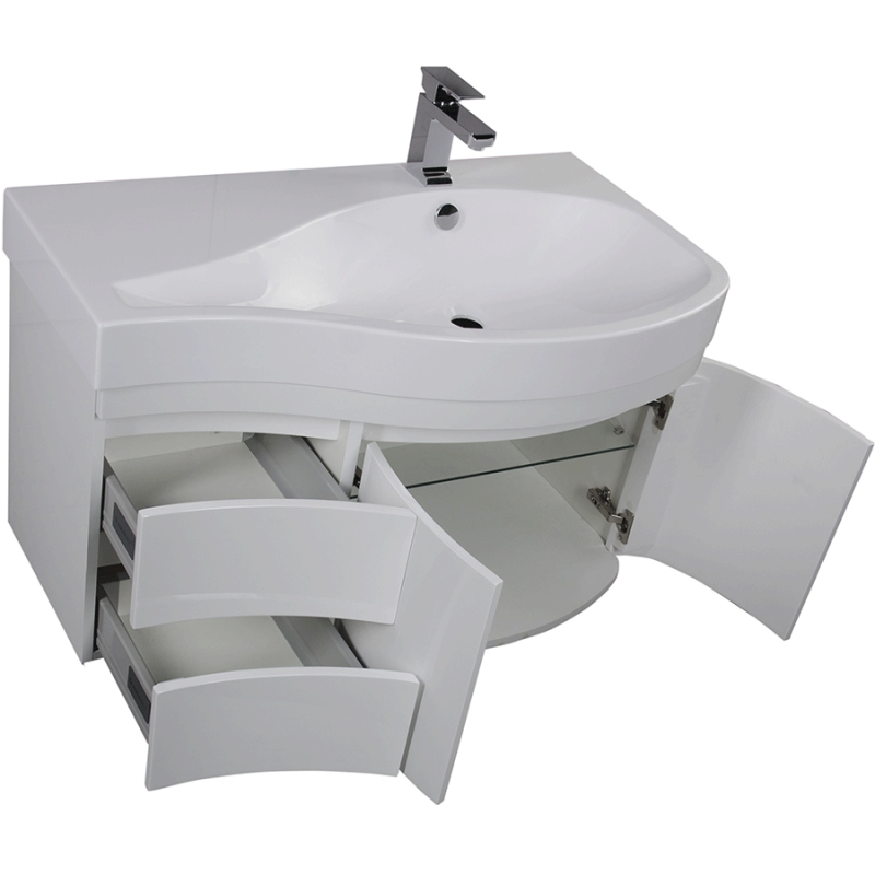Комплект мебели для ванной Aquanet Сопрано 95 R 169345 Белый Комплект мебели для ванной Aquanet Сопрано 95 R 169345 Белый