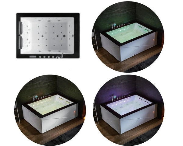 акриловая ванна gemy g9259 гидромассажная, 180х130 см, цвет белый