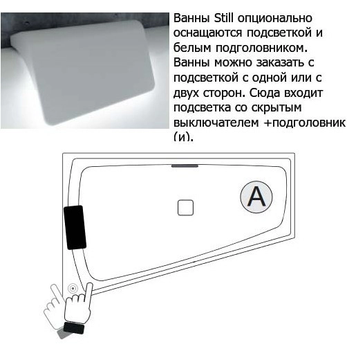 акриловая ванна riho still smart 170х110 b101003005 (br0300500k00130) l без гидромассажа
