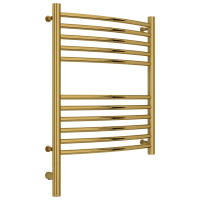 Полотенцесушитель электрический 600x500 золотой МЭМ левый, перемычка выгнутая Сунержа Богема 3.0 03-5802-6050