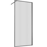 Душевая перегородка Vincea Walk-In 90 VSW-1HP900FLGM профиль вороненая сталь, стекло рифленое