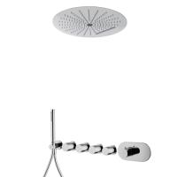 Душевой комплект смеситель FIMA|Carlo Frattini Sistemi doccia F3188X4R40CR с верхним душем, встраиваемый, термостатический, с ручным душем, на 4 выхода, хром