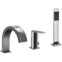 Смеситель Paffoni Tango TA040CR на борт ванны, на 3 отверстия, с душем, излив каскад, хром глянцевый