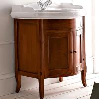 Тумба под раковину Kerasan Retro 7349, 73см, с закругленным фасадом, цвет: noce (орех), ручки: керамика