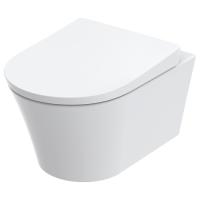 TOTO Toto GP Унитаз 54х38х33.5см., подвесной, безободковый, CeFiONtect, с сиденьем, SoftClose, петли из нерж. стали, цвет: белый