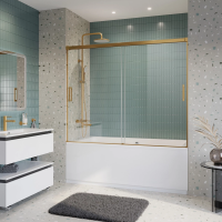 Шторка на ванну Cezares Tandem Soft TANDEM-SOFT-VF-2-180/145-C-BORO-IV 180 см, профиль золотой матовый, стекло прозрачное