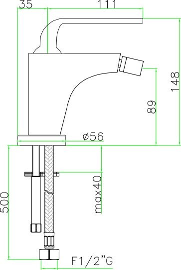 смеситель для биде fiore koko 87cr5536