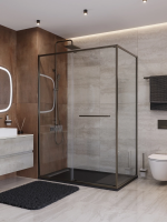Душевой уголок Cezares Lux LUX-AH-FS-11-130/100-C-GM 130x100 см, профиль оружейная сталь матовый, стекло прозрачное