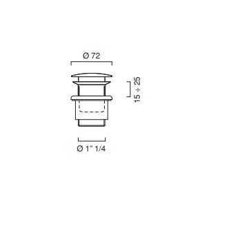 донный клапан catalano 5piha00 для раковины, без перелива, хром